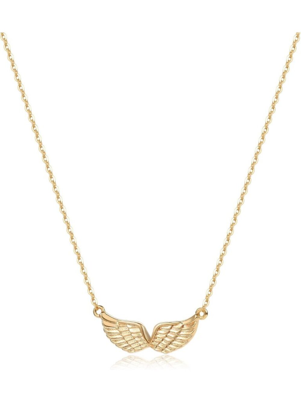 Dainty Textured Angel Wings Necklace for Women - Elegant Gift for Her, Layering
